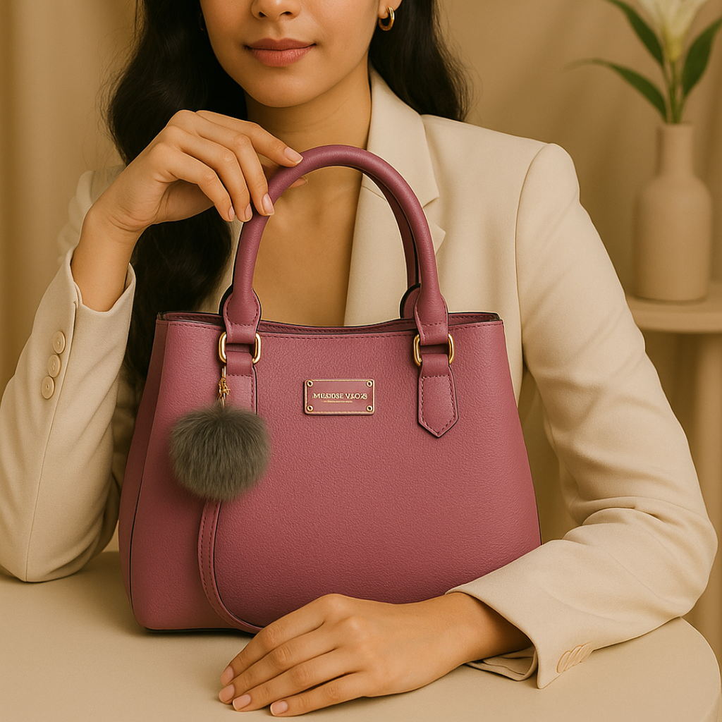 Mocha Charm Structured Tote handbag For Women