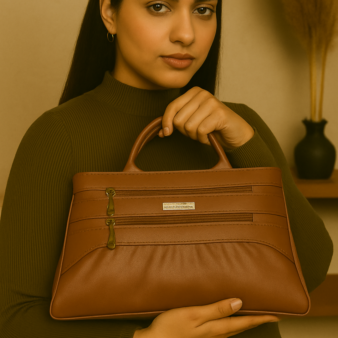 Blush Structured Tote Handbag For Women