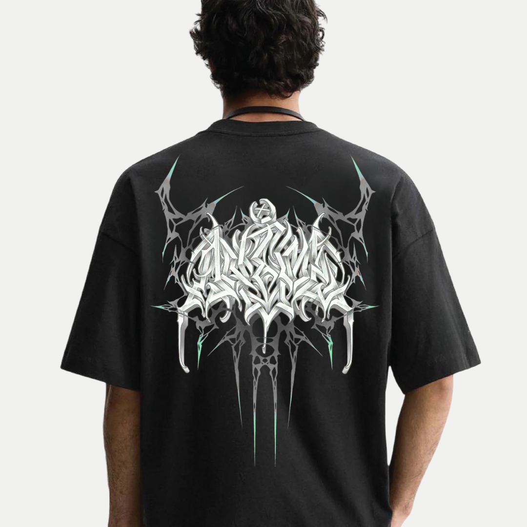 Mens-Oversized-Aether-Sigil-Metallic-Graphic-Tee